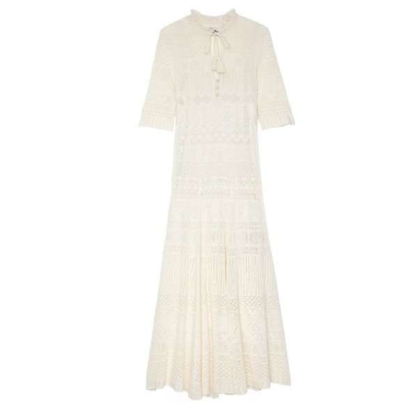 Zadig & Voltaire Cotton Pointelle Crochet Maxi Dress - Picture 4 of 8